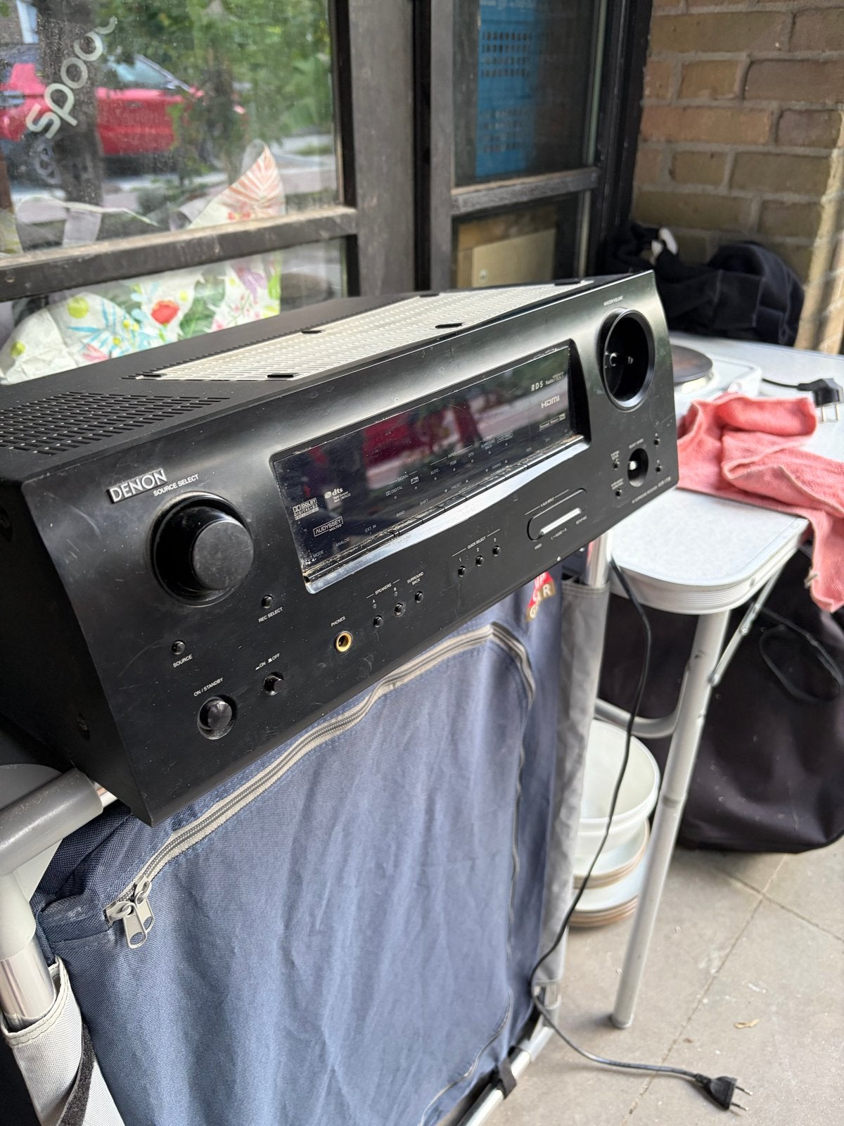 Denon AVR-1708 Versterker met Duson Speakers en Kabels, Gebruikt, Denon, Ophalen of Verzenden, 120 watt of meer