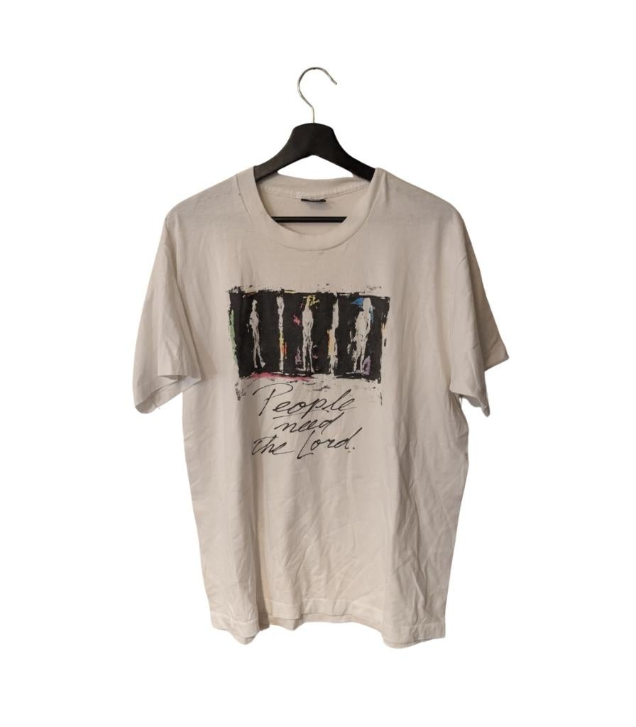 “People Need The Lord” Jesus Promo T-Shirt 90s, Wit, Maat 56/58 (XL), Ophalen of Verzenden, Screen Stars