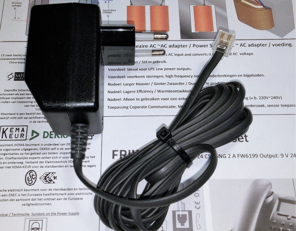 ASPRO C39280-Z4-C58 9V 0.24A AC ~ AC FW6199 Adapter Gigaset, Ophalen of Verzenden, Zo goed als nieuw