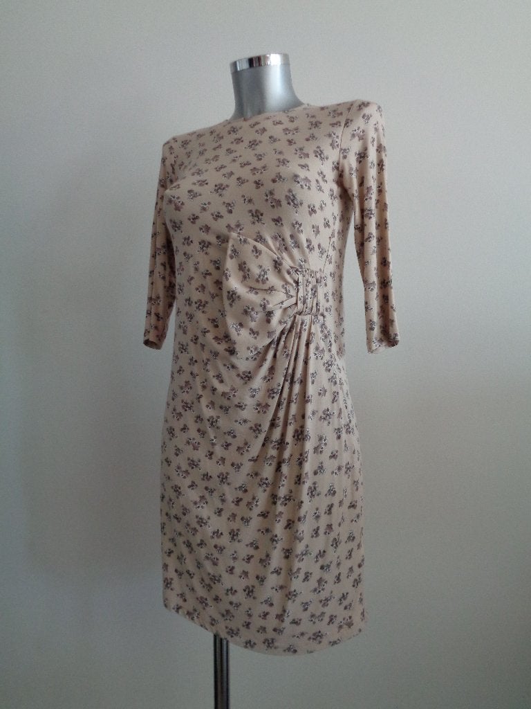 Twinset Milano Simona Barbieri viscose jurk Small nieuw, Beige, Nieuw, Ophalen of Verzenden, Knielengte