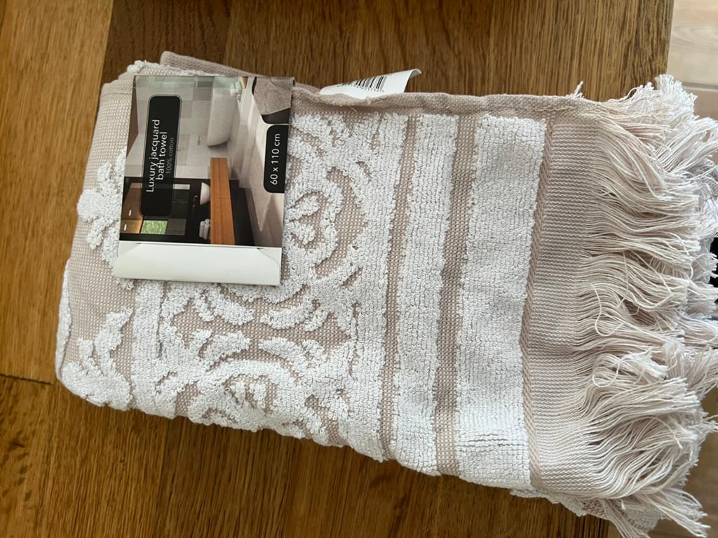 Badmat en gastendoek nieuw, Ophalen of Verzenden, Nieuw, Beige, Badmat