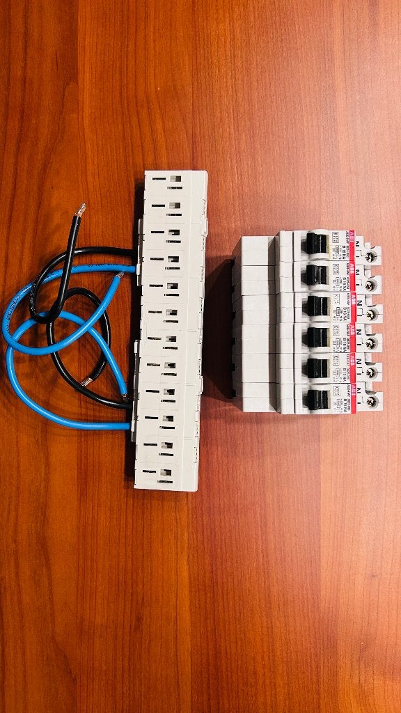 ABB 1 fase 2 split + 6x B16NA, Ophalen of Verzenden, Gebruikt, ABB, Aardlekschakelaar