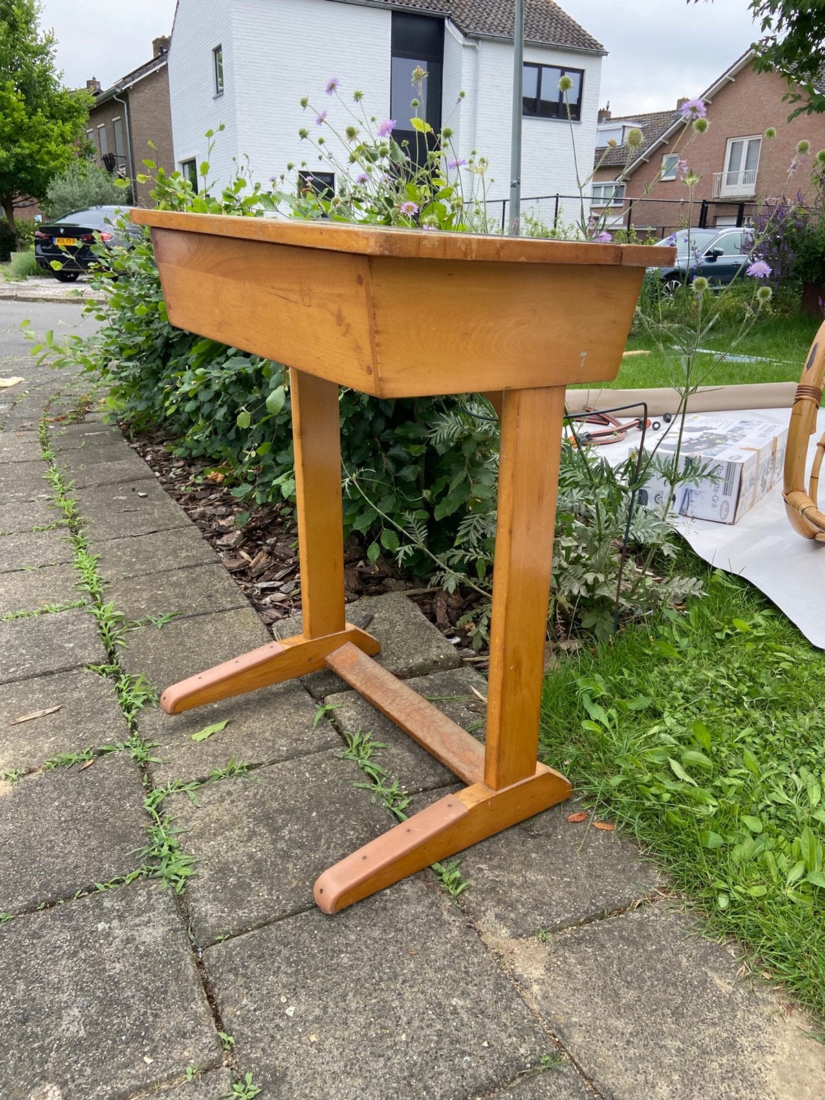 Vintage kinderbureau, Ophalen, Opbergruimte, Gebruikt, Hout