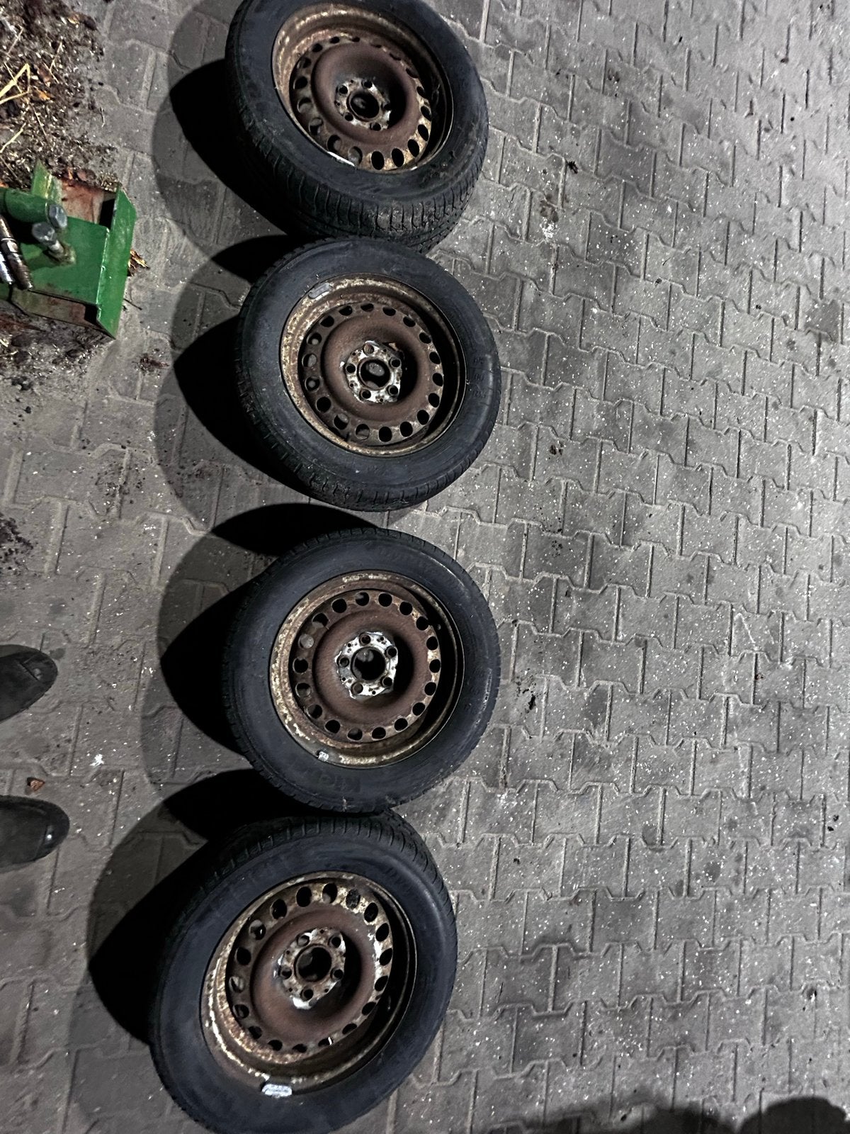 4x Gebruikte banden met velg 195/60R15 5x112, Gebruikt, 15 inch, Banden en Velgen, 195 mm