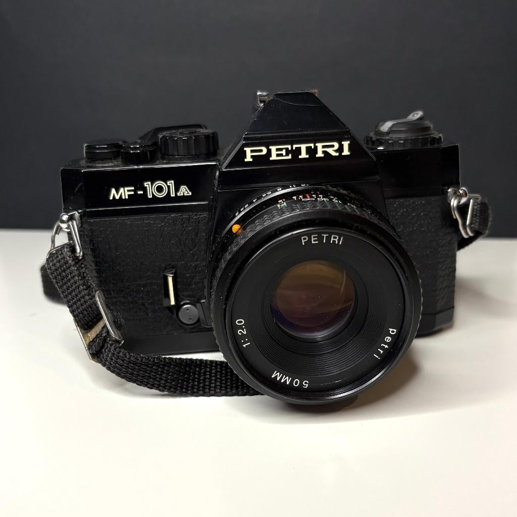 Petri MF 101A analoog + 3 lenzen, Ophalen of Verzenden, Refurbished, Spiegelreflex, Overige Merken
