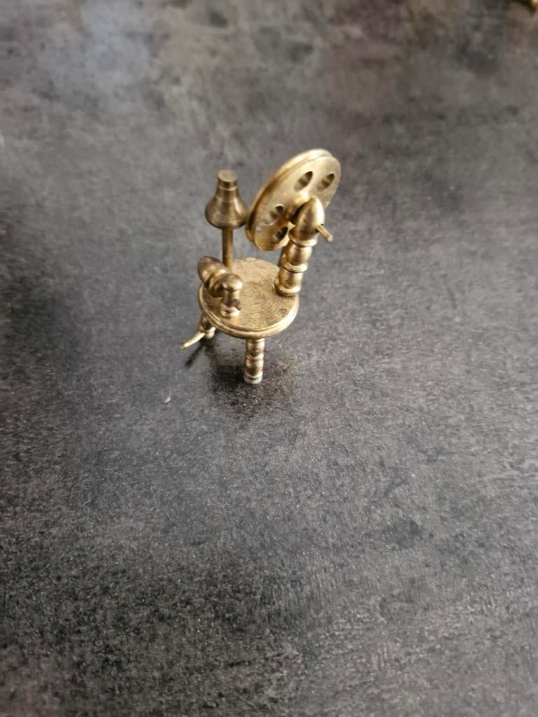 Miniatuur spinnewiel van messing, Antiek en Kunst, Ophalen of Verzenden