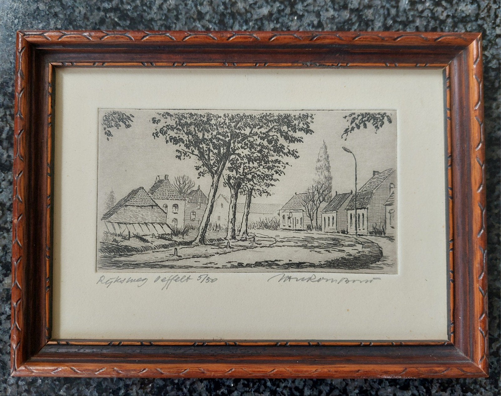Oeffelt, originele ets van Jan Rombout, Ophalen of Verzenden