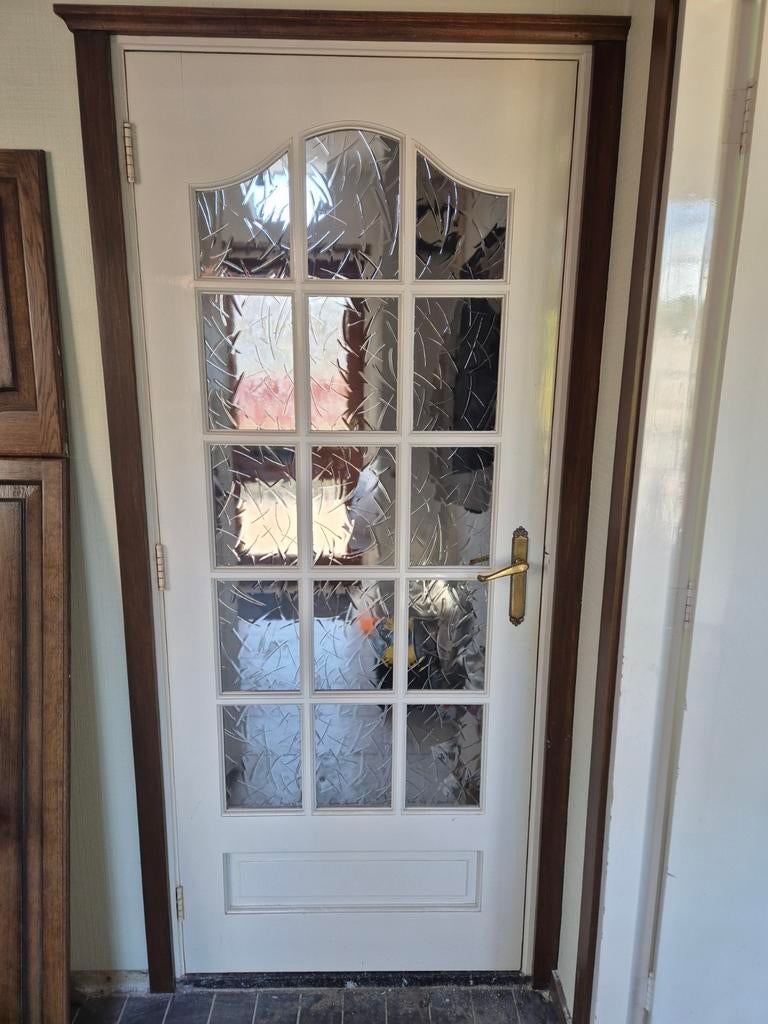 Binnendeur met glas, Doe-het-zelf en Verbouw, Deuren en Horren, Gebruikt, Binnendeur, Ophalen of Verzenden, Glas