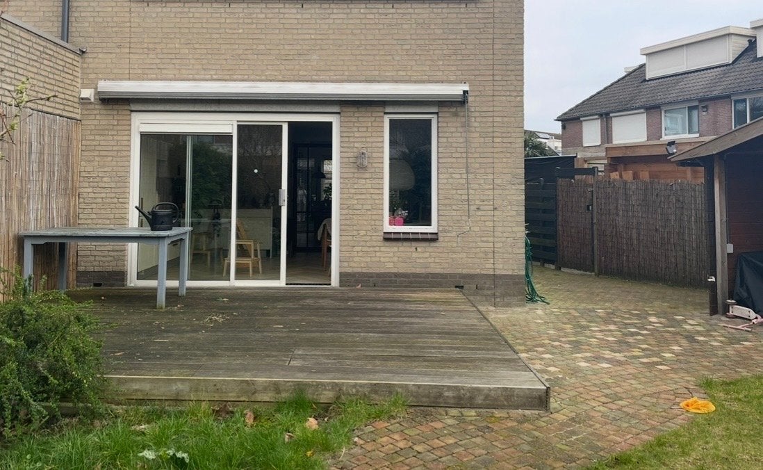 Handbediend zonnescherm met rood doek, voordelig over te nem, Ophalen, Gebruikt, 450 cm of meer, Overige typen