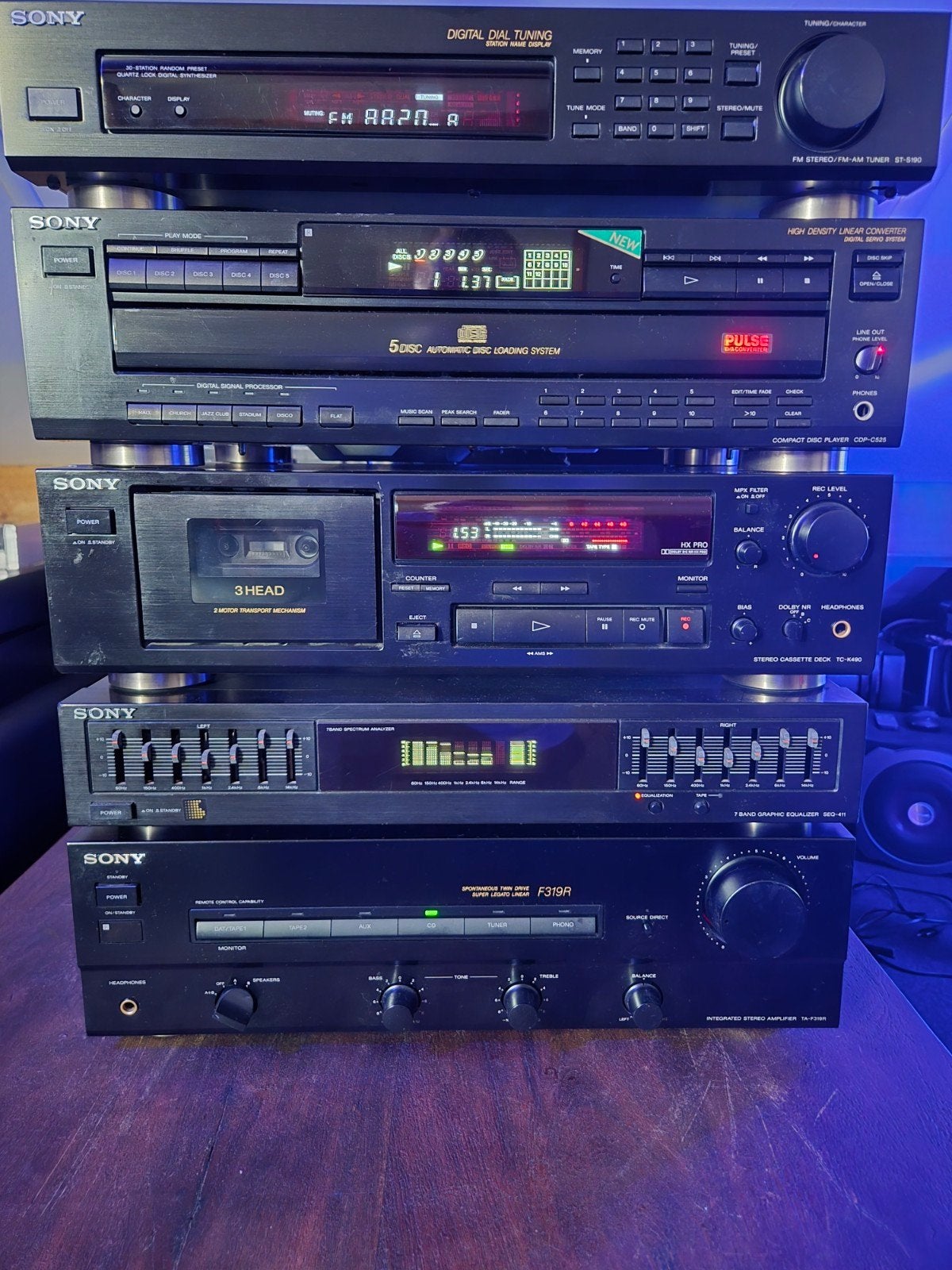 Sony Hifi Stack met CD, Cassette, Tuner, Equalizer,, Ophalen, Gebruikt, Tuner of Radio, Losse componenten