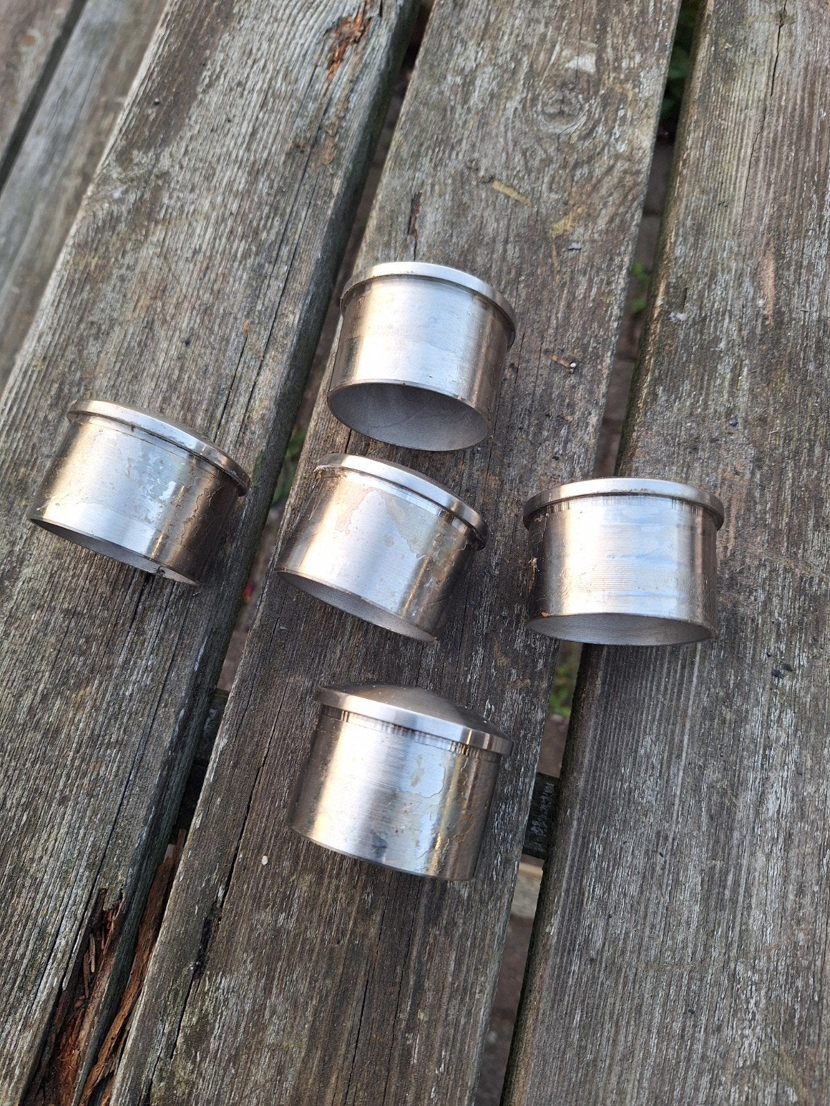 5 RVS einddoppen voor trapleuning rond 60 mm, Ophalen of Verzenden, Zo goed als nieuw
