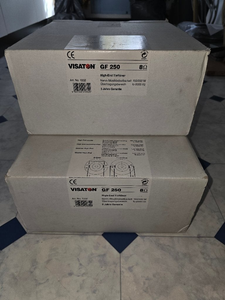 Visaton 2x GF 250, 2x 4 ohm luidsprekers., Stereo speakers, Ophalen of Verzenden, Zo goed als nieuw, Basreflex