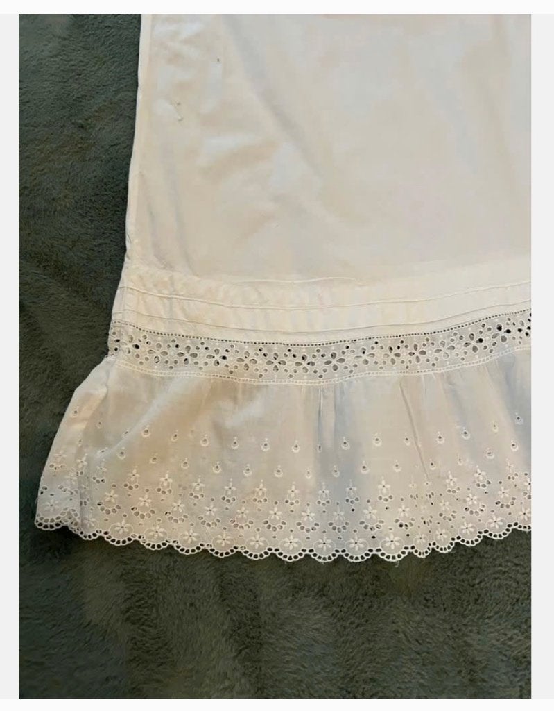 Antieke sleetse onderrok voor dame, broderie, 63 cm lang, Antiek en Kunst, Antiek | Kleding en Accessoires, Ophalen of Verzenden