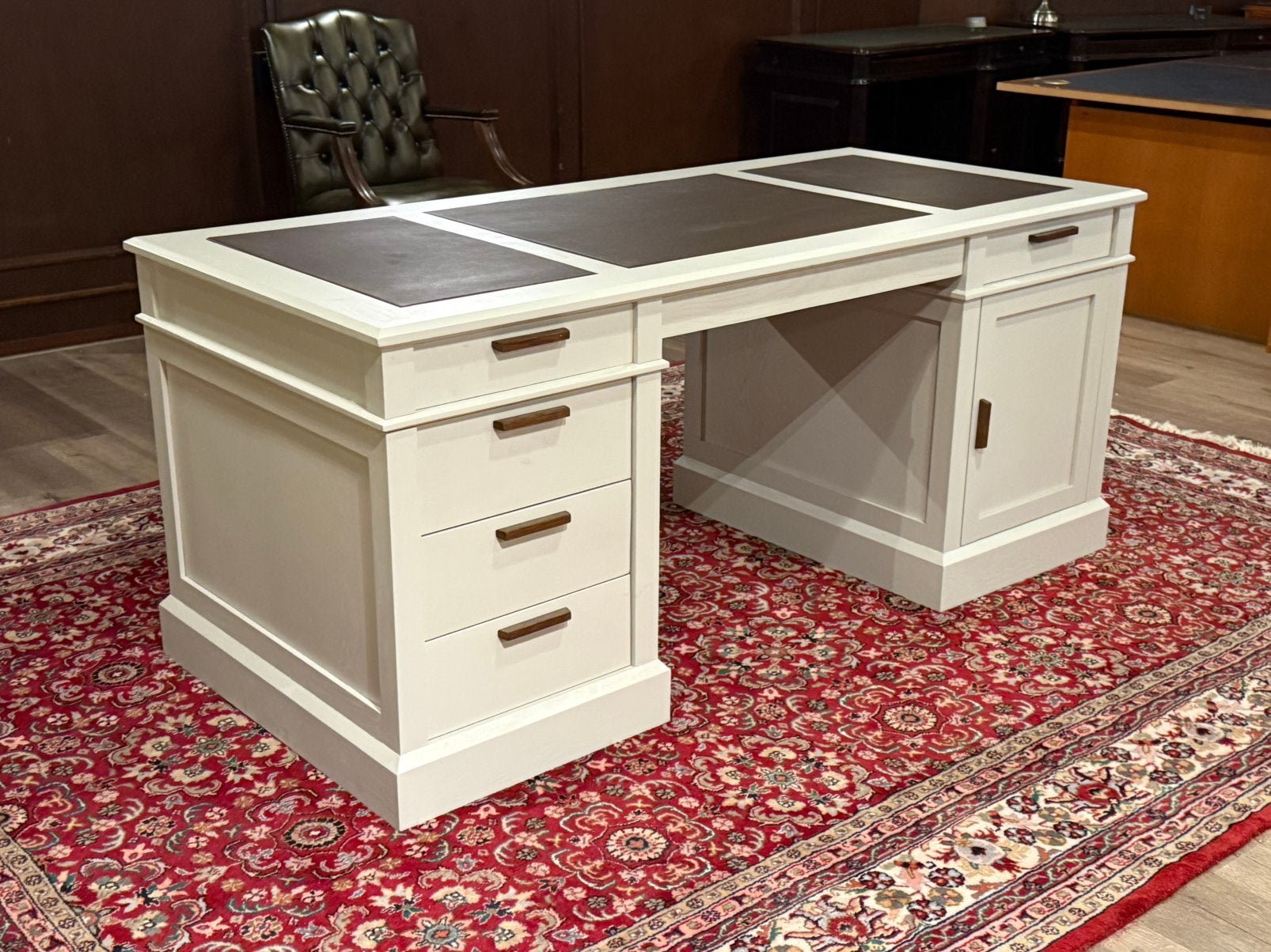 Klassiek Engels bureau (eikenhout) #694, Huis en Inrichting, Bureaus, Overige typen, Hout, 180 cm, Ophalen of Verzenden