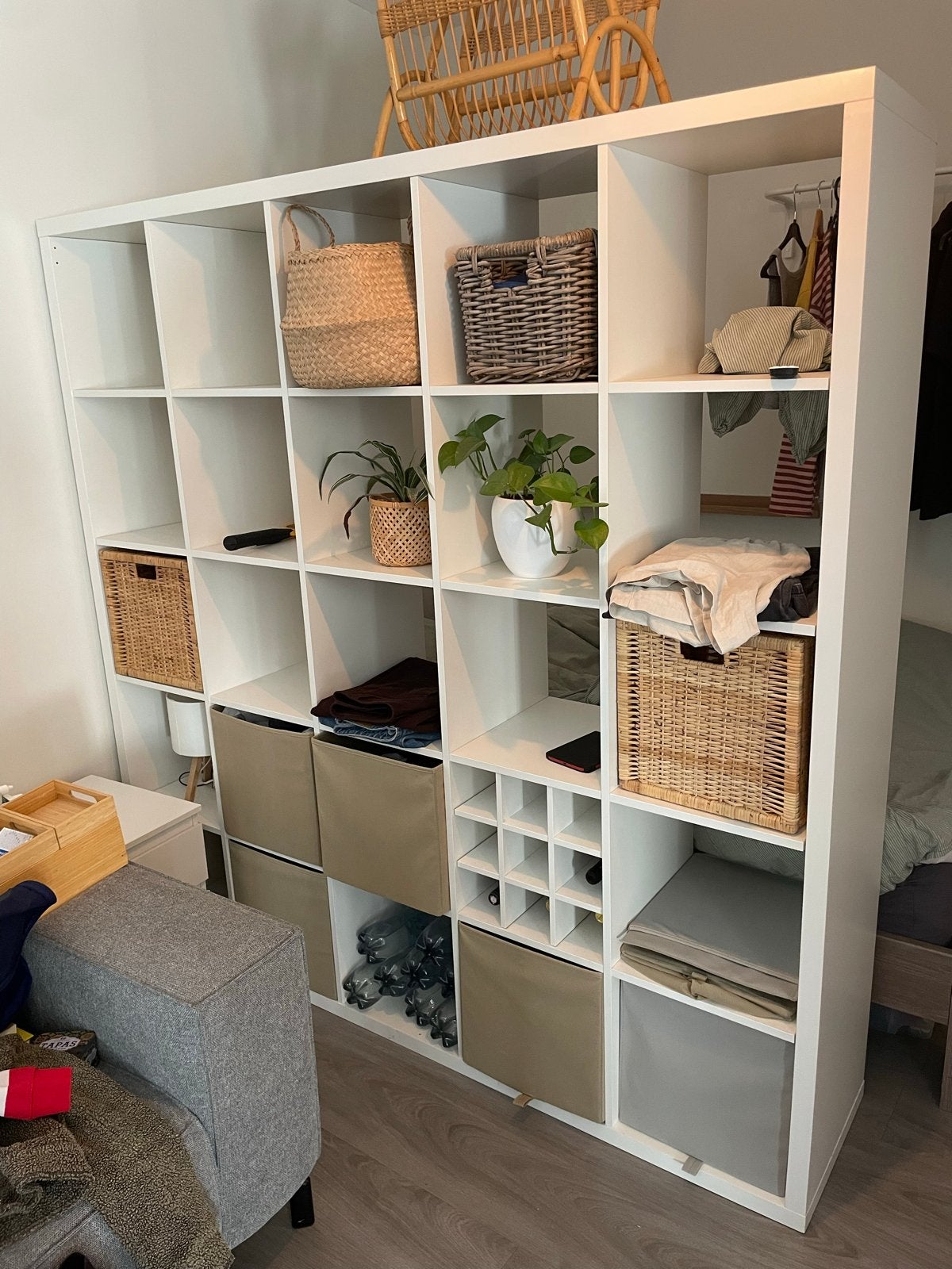 IKEA Kallax kast met 5 vakken - Wit, Ophalen, Gebruikt, 150 tot 200 cm, 150 tot 200 cm