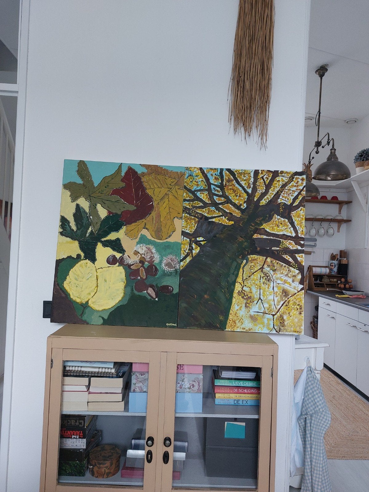 2x Eigenwerk Herfst Schilderijen (60x80 cm), Ophalen of Verzenden