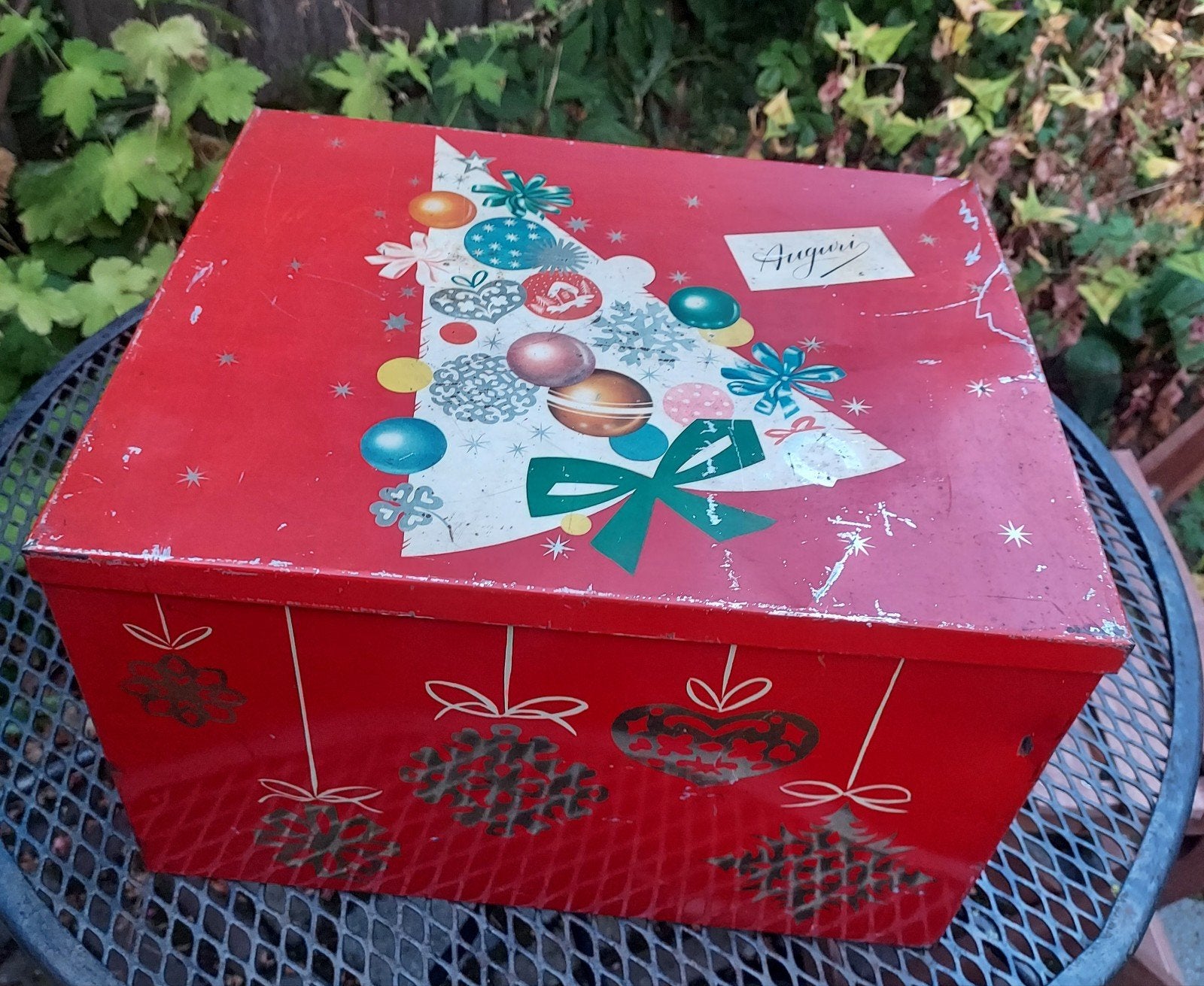 Vintage Kerstblik Alemana Milano Italië - retro blik Kerst, Ophalen of Verzenden