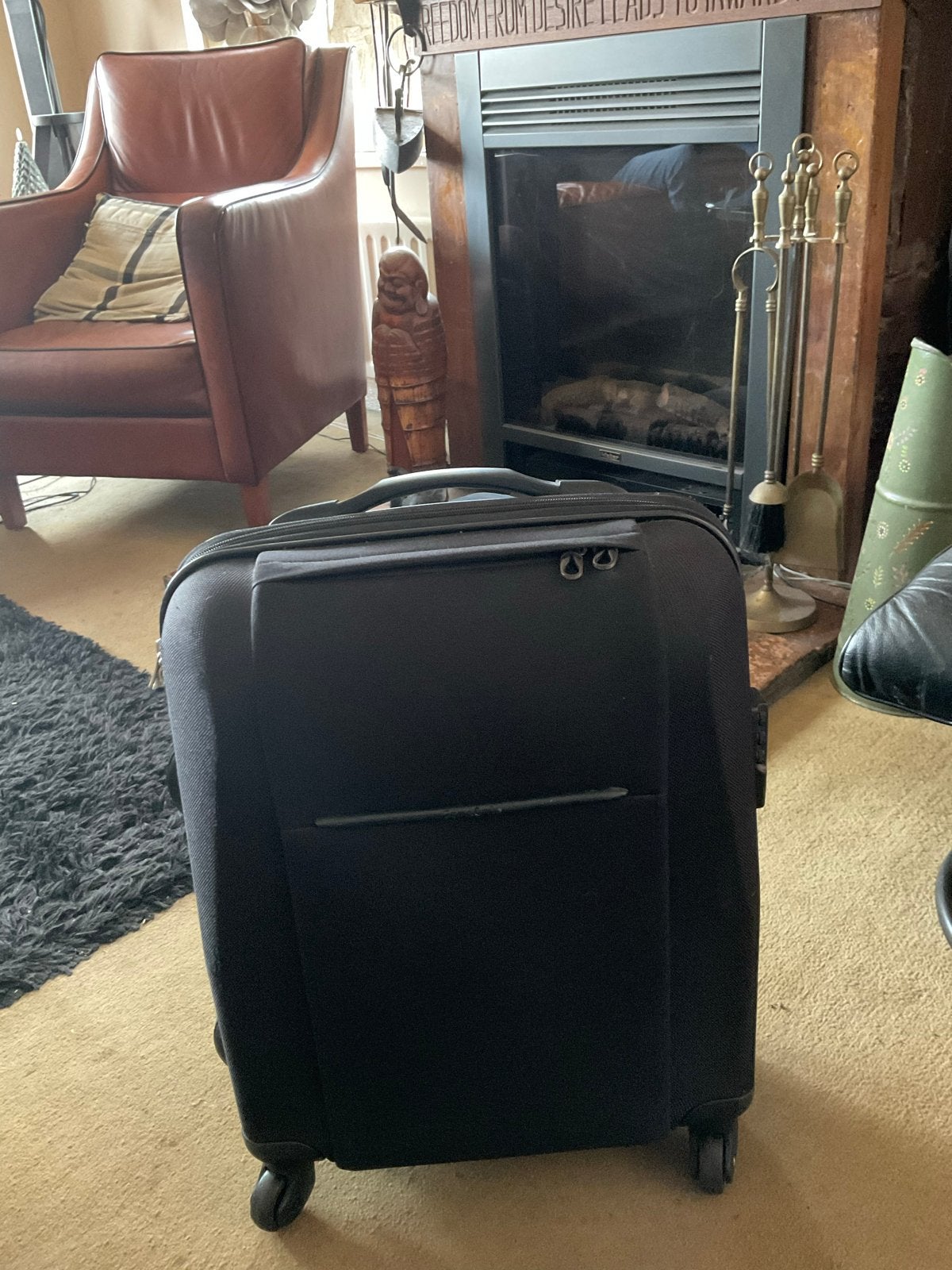 Samsonite Trolley Zwart - Soepel Rijdend, Gebruikt, 50 tot 60 cm, Ophalen of Verzenden, Zacht kunststof