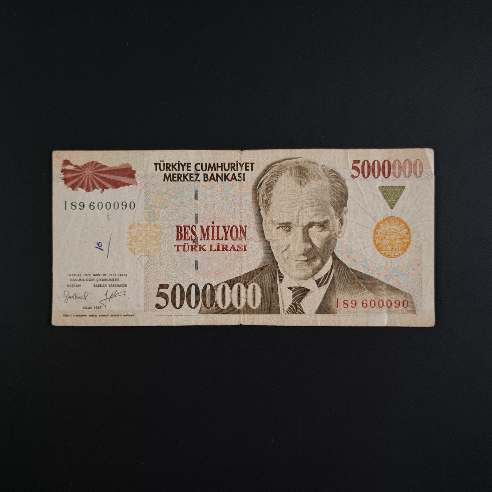 5000000 lira Turkije #055, Postzegels en Munten, Bankbiljetten | Europa | Niet-Eurobiljetten, Verzenden, Overige landen, Los biljet