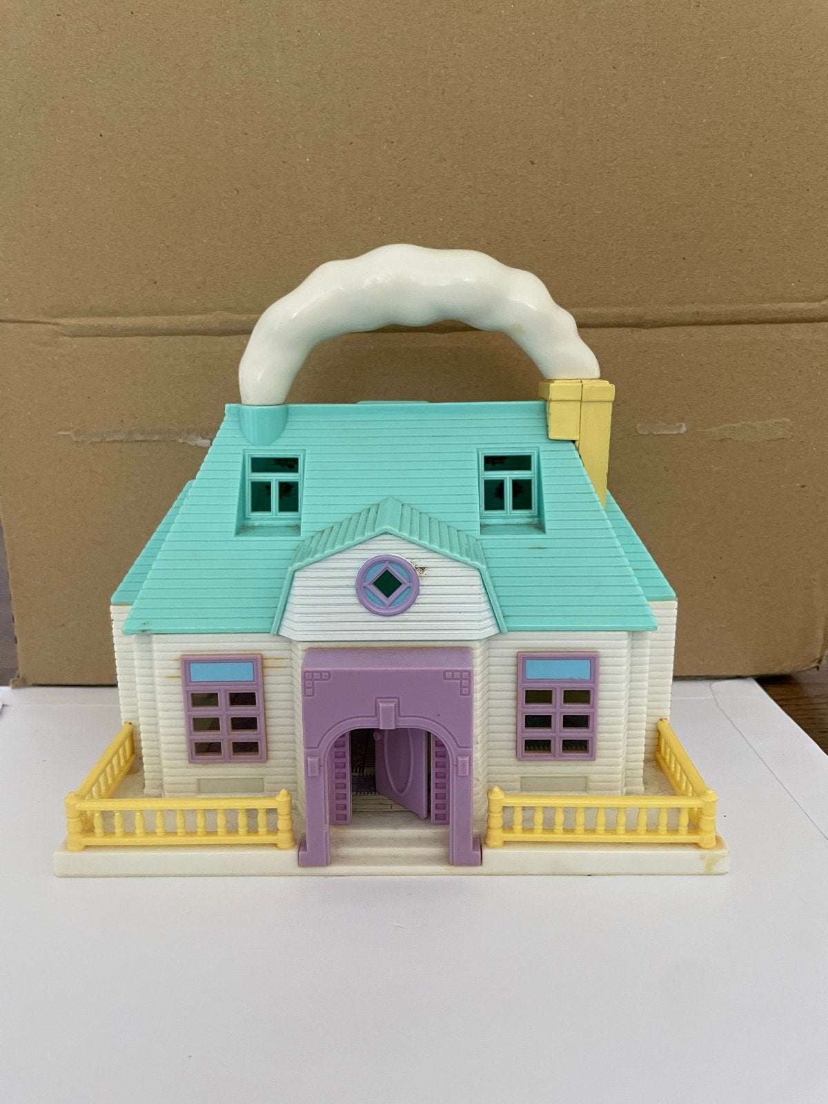 Vintage Blue box Tiny dreams poppenhuis met Zwembad, Ophalen of Verzenden, Gebruikt