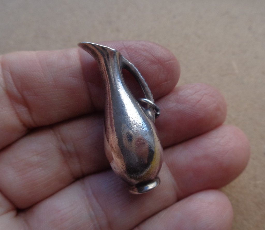 zilveren vintage bedel grote kan [876], Overige merken, Ophalen of Verzenden, Zo goed als nieuw, 1 bedel