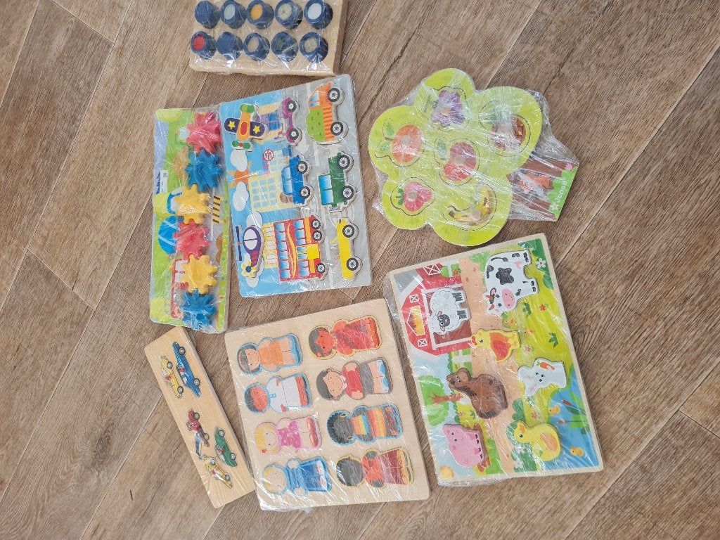 7 houten puzzels, Gebruikt, Ophalen of Verzenden, Van hout, Minder dan 10 stukjes