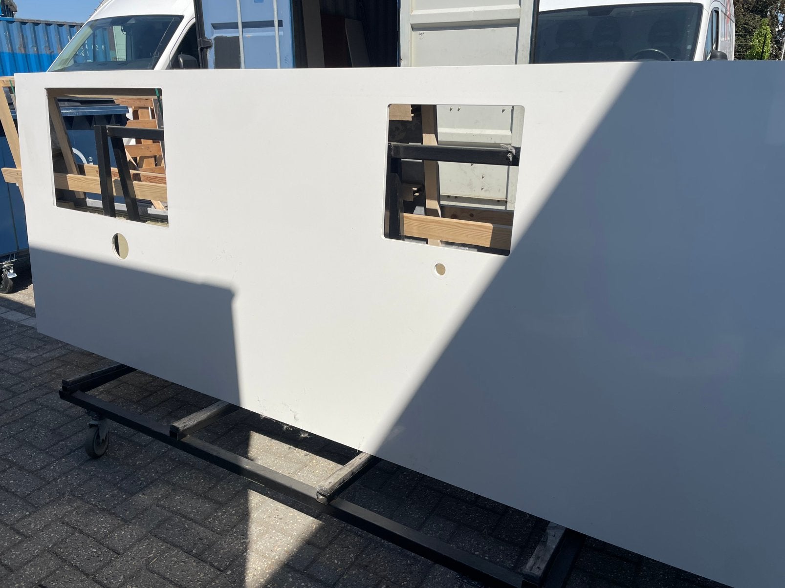 Werkblad composiet wit eilandblad, Ophalen, ., Zo goed als nieuw, 200 cm of meer