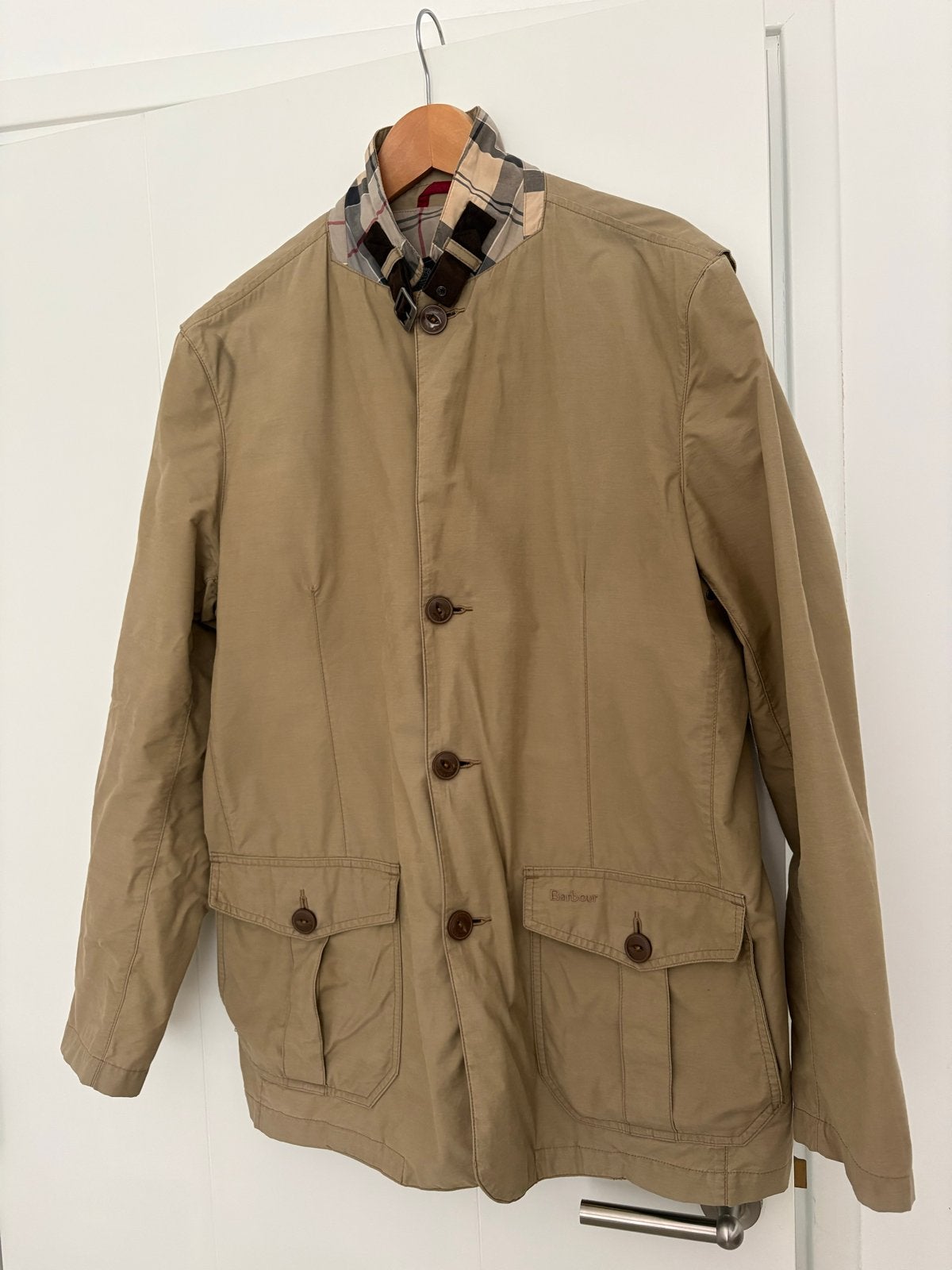 Barbour Jas XL - Beige met Ruitkraag, Verzenden, Zo goed als nieuw, Maat 56/58 (XL), Beige