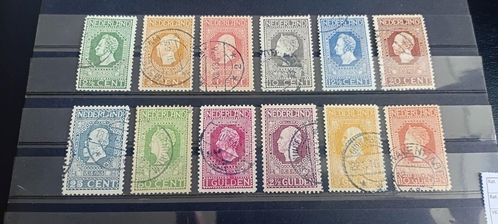 NVPH 90/101, gestempeld met ƒ 10,- Gulden, Verzenden, T/m 1940, Gestempeld