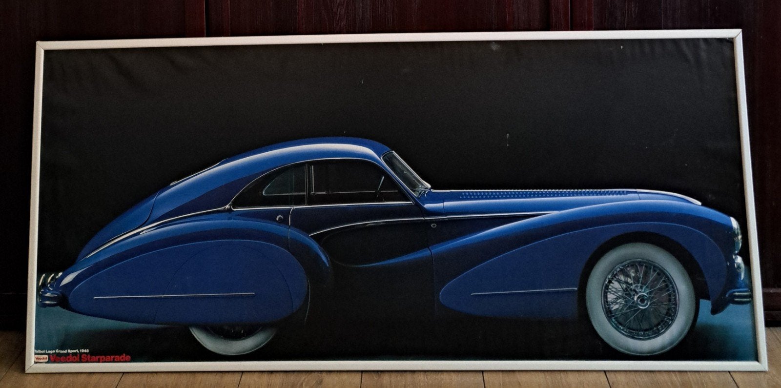 Prachtige Vintage Ingelijste Poster Talbot-Lago T26 (Veedol), Ophalen, A1 t/m A3, Rechthoekig Liggend