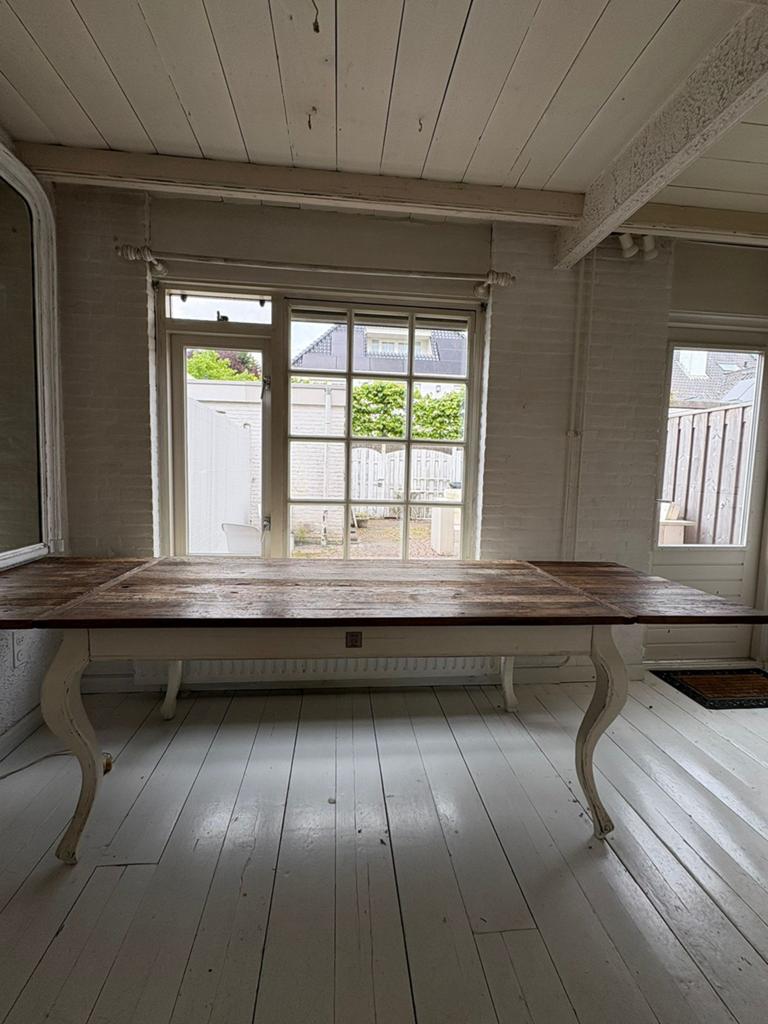 Riviera maison orginele driftwood tafel verlengbaar, Huis en Inrichting, Tafels | Eettafels, Ophalen, 50 tot 100 cm, Zo goed als nieuw
