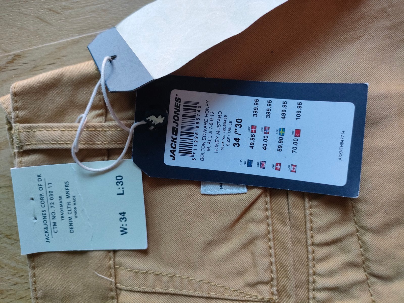 Nieuwe Jack & Jones broek - Honey Mustard - Maat 34/30, Ophalen of Verzenden, Nieuw, Geel, Jack & Jones