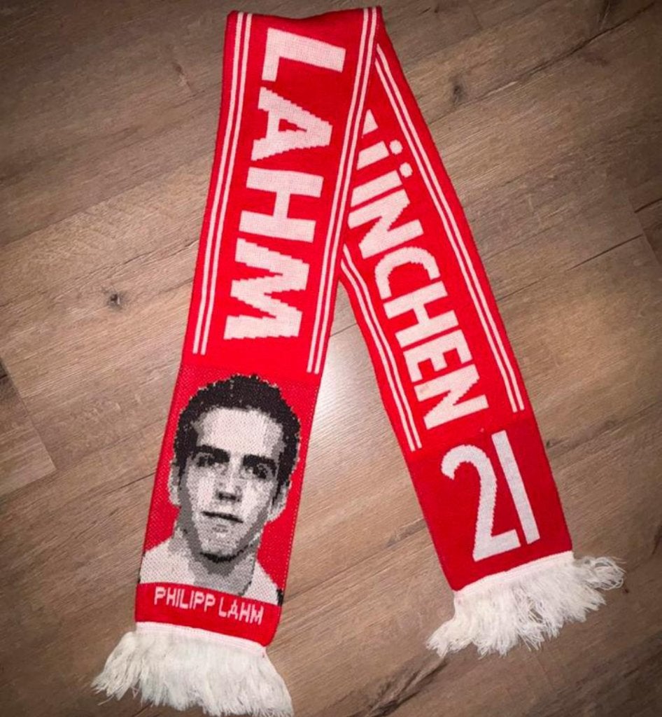 Zeldzame sjaal Bayern München Philipp Lahm Sjaal, Ophalen of Verzenden, Zo goed als nieuw, Buitenlandse clubs, Vaantje of Sjaal