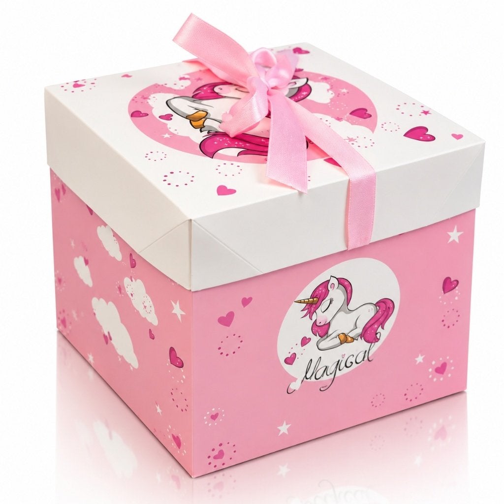 Partij geschenkdozen met unicorn print, Roze, NHP International, Overige typen, Ophalen of Verzenden
