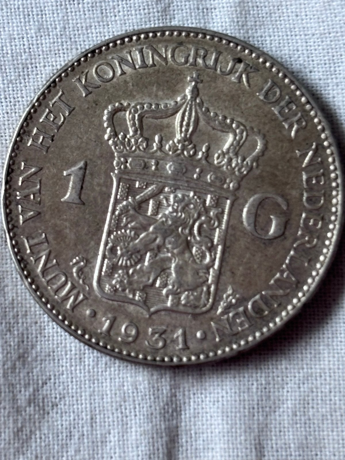 Zilveren 1 Gulden munt Koningin Wilhelmina 1931, Postzegels en Munten, Munten | Nederland, 1 gulden, Zilver, Ophalen of Verzenden