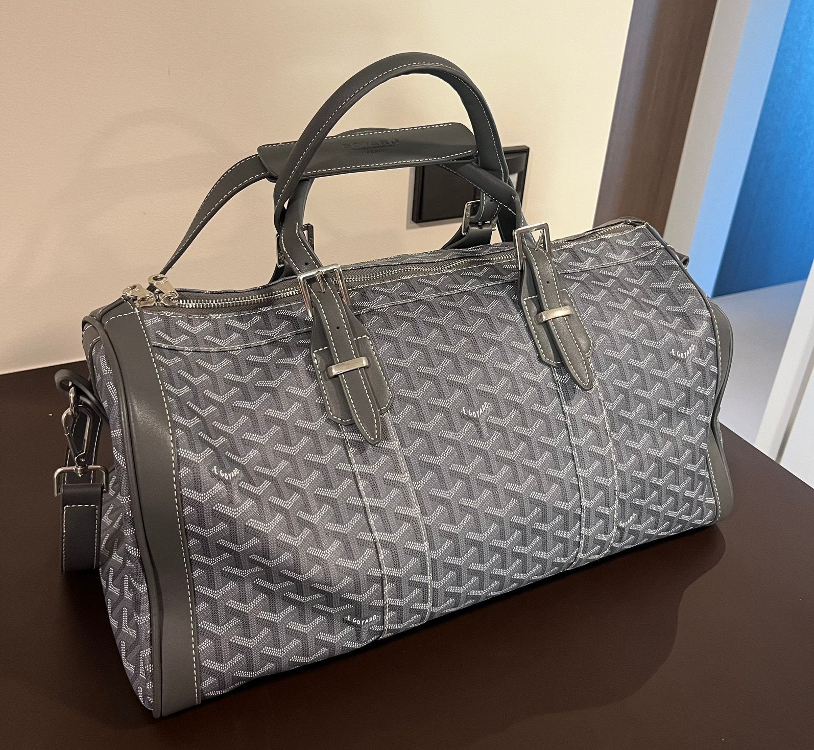 Goyard Duffle Bag Grijs - Boston Reistas, 40 tot 60 cm, 20 tot 30 cm, Verzenden, Minder dan 35 cm
