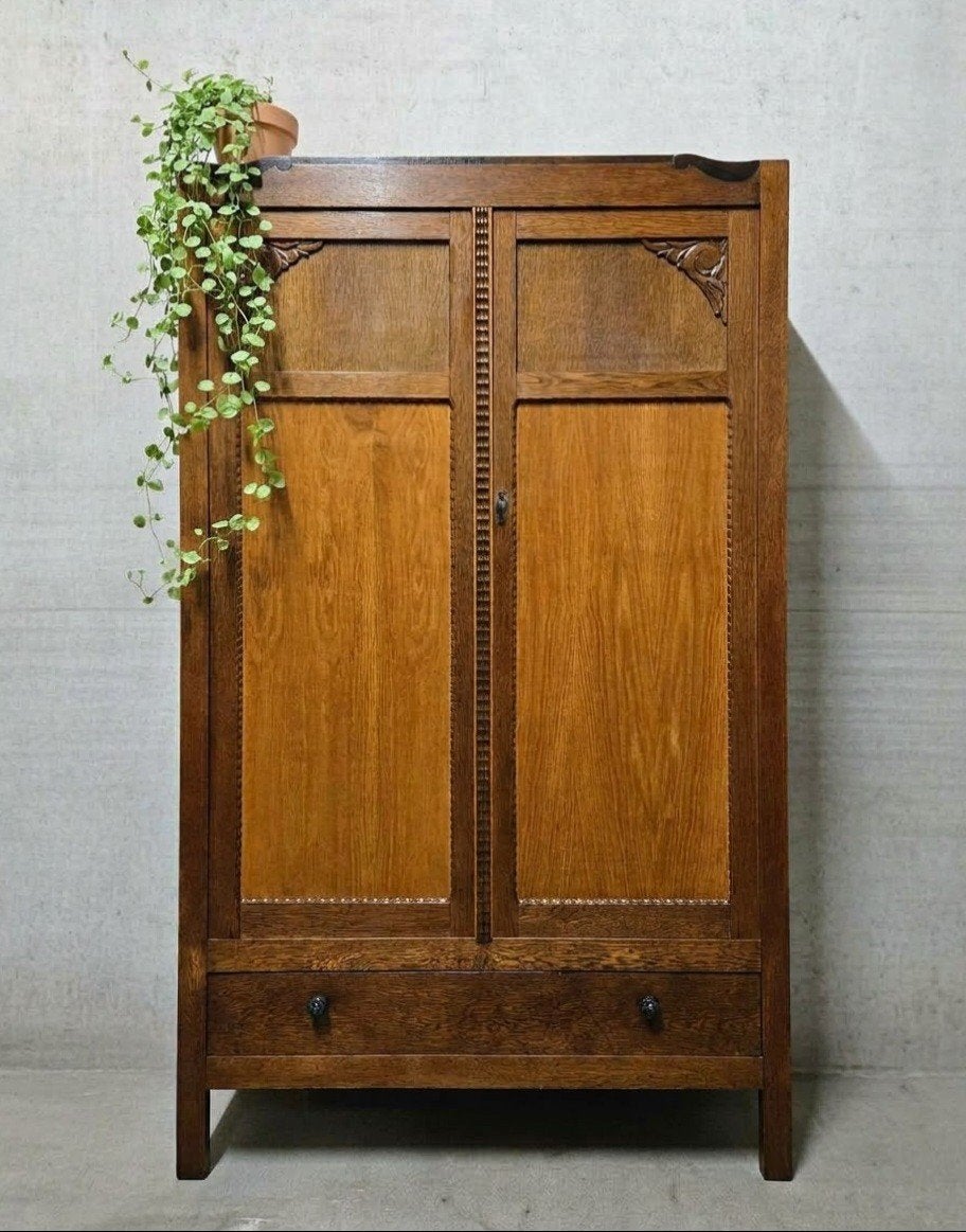 Antieke brocante Art Deco meidenkast vintage linnenkast kast, Antiek en Kunst, Ophalen of Verzenden