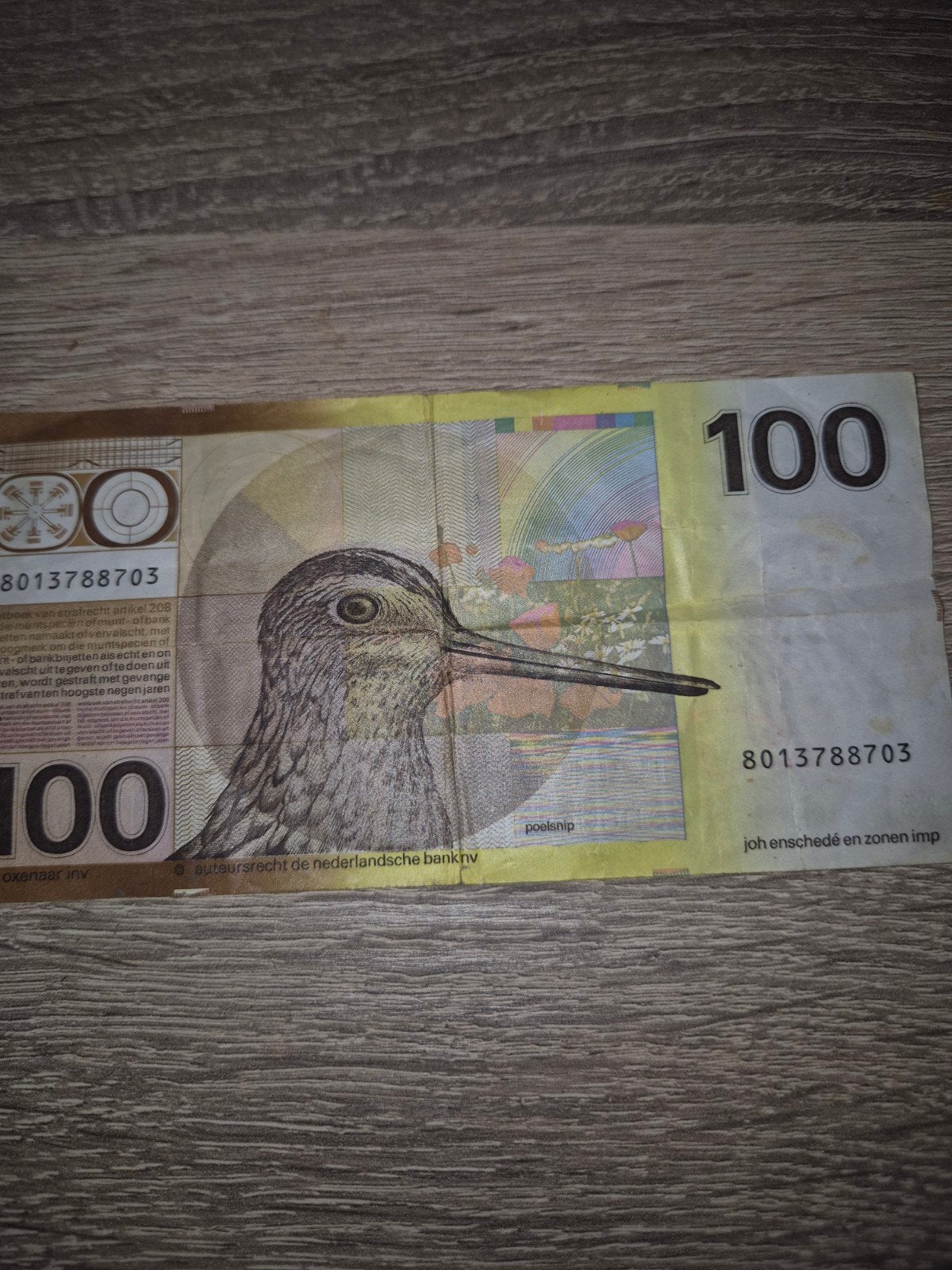 Zeldzaam 100 Gulden Biljet 'De Snip' uit 1977, Ophalen of Verzenden