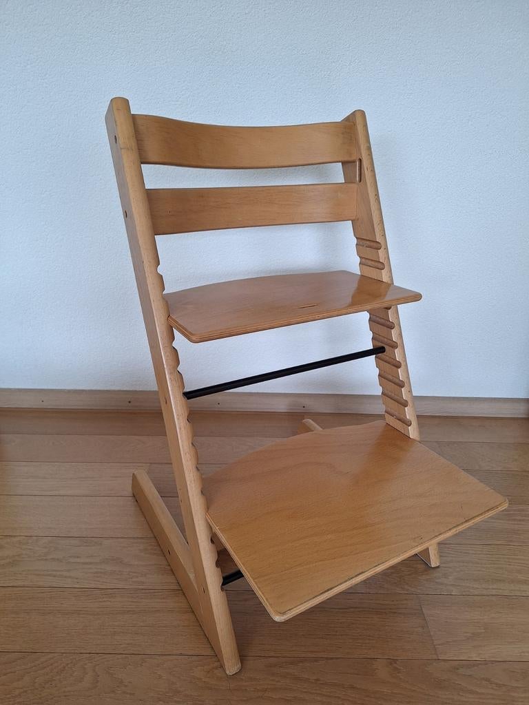 Stokke Tripp Trapp meegroeistoel - Naturel hout, Kinderen en Baby's, Kinderstoelen, Ophalen, Gebruikt, Meegroeistoel, Aanschuifbaar