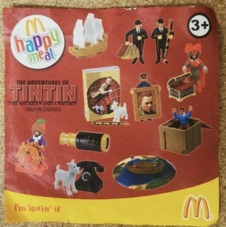 the adventures of tintin figures mcdonalds compleet, Ophalen of Verzenden, Kuifje, Zo goed als nieuw, Beeldje of Figuurtje
