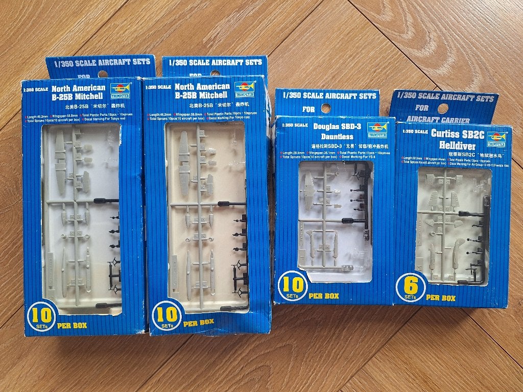 1:350 1/350 Trumpeter Mitchell, Helldiver, Dauntless, Overige merken, 1:200 of kleiner, Ophalen of Verzenden, Zo goed als nieuw