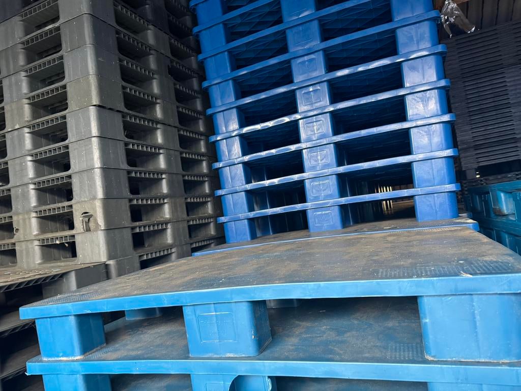 Kunststof pallets 120x80 cm gesloten bovendek, Doe-het-zelf en Verbouw, Kratten en Dozen, Gebruikt, Overige typen, 100 cm of meer