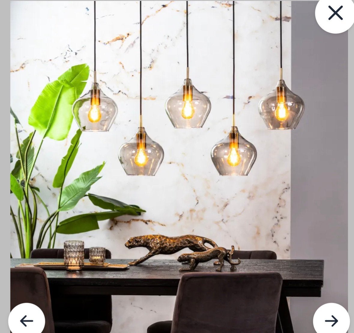 Eetkamerlamp Light & Living Hanglamp Rakel Brons, Ophalen, Zo goed als nieuw, Glas, E27 (groot)