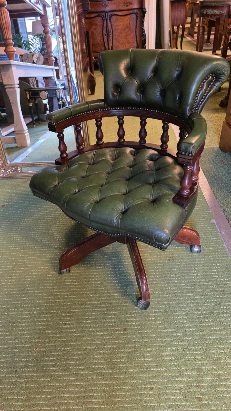Lederen Chesterfield bureaustoel