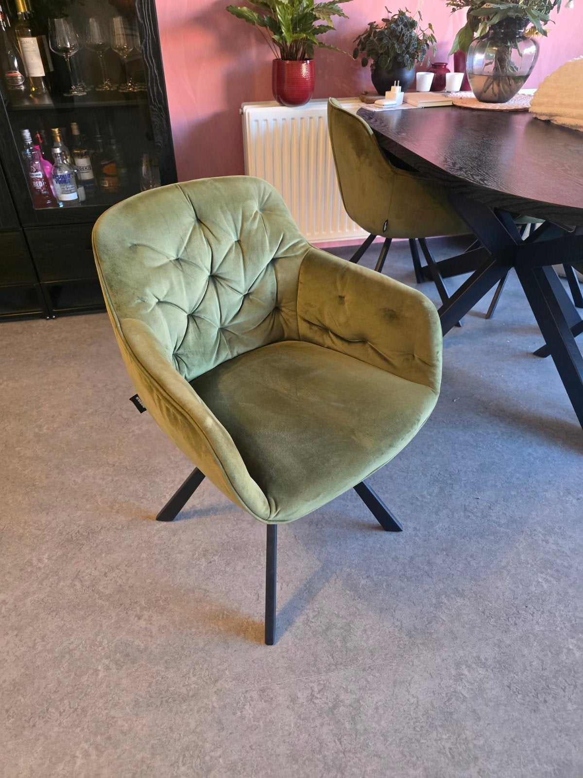 Woood eetkamerstoelen velvet, Ophalen, Zo goed als nieuw, Overige kleuren, Vier