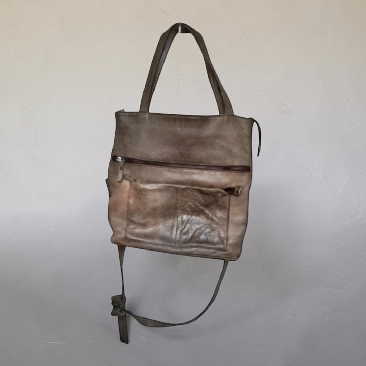 Fred de la Bretoniere Tas Universele Maat Bruin Leer, Fdl, Bruin, Verzenden, Shopper