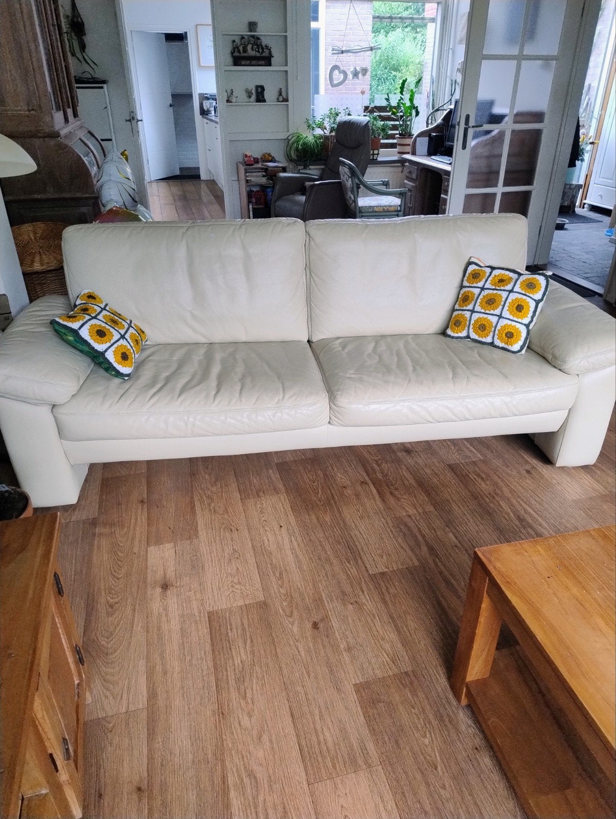 te koop een zgan leren bank., Ophalen, Zo goed als nieuw, 75 tot 100 cm