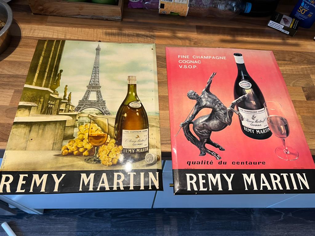 Vintage reclameborden  remy martin, Ophalen of Verzenden, Gebruikt, Reclamebord