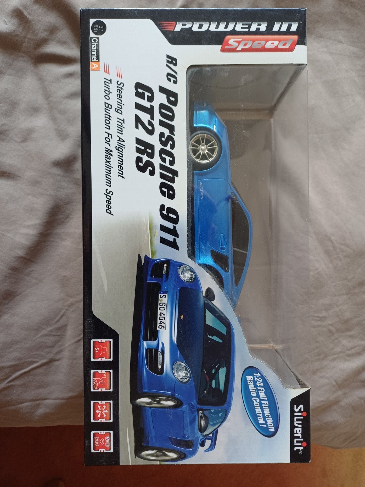 bestuurbare auto porsche 911 gt2 rs blauw nieuw, Ophalen of Verzenden, Nieuw, Schaal 1:24, Auto onroad