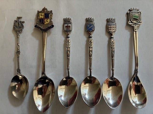 diverse verzilverde lepeltjes, Antiek en Kunst, Ophalen of Verzenden